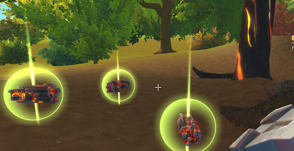 Embers obtained by hitting burning trees