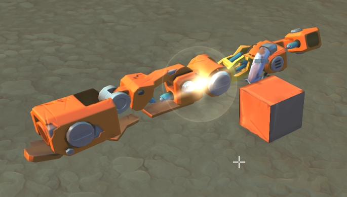 Scrap metal bot arm and block