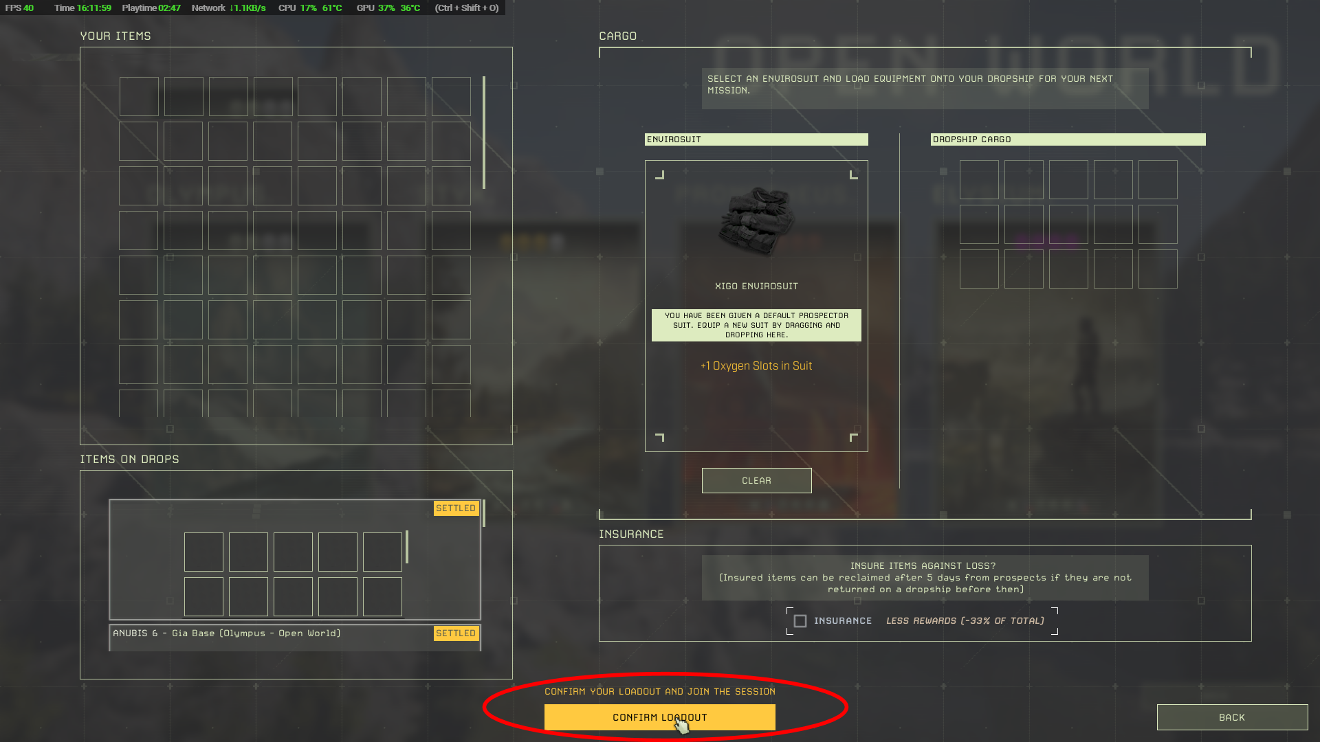 Confirm Loadout