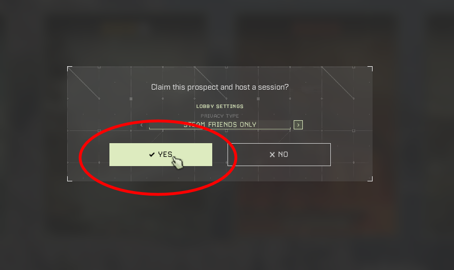 Click through on Yes