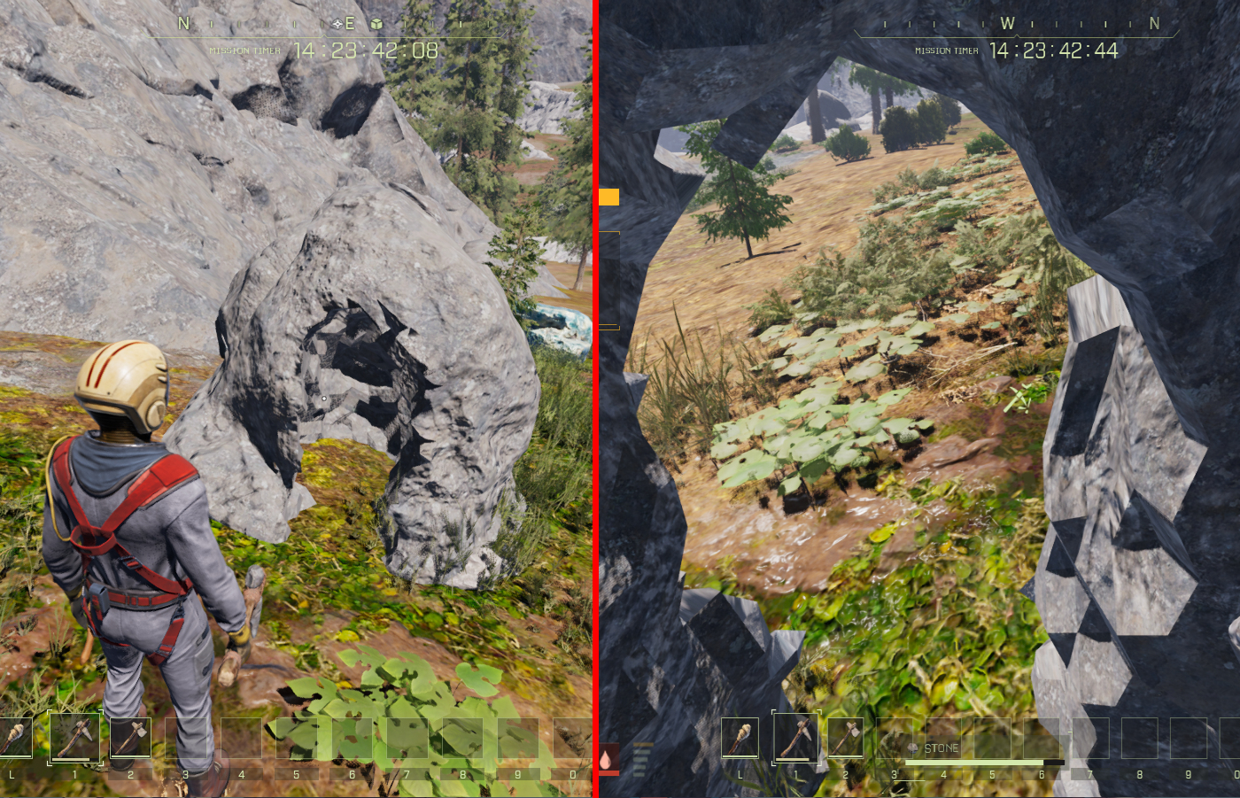 A temporary wood shelter in Icarus