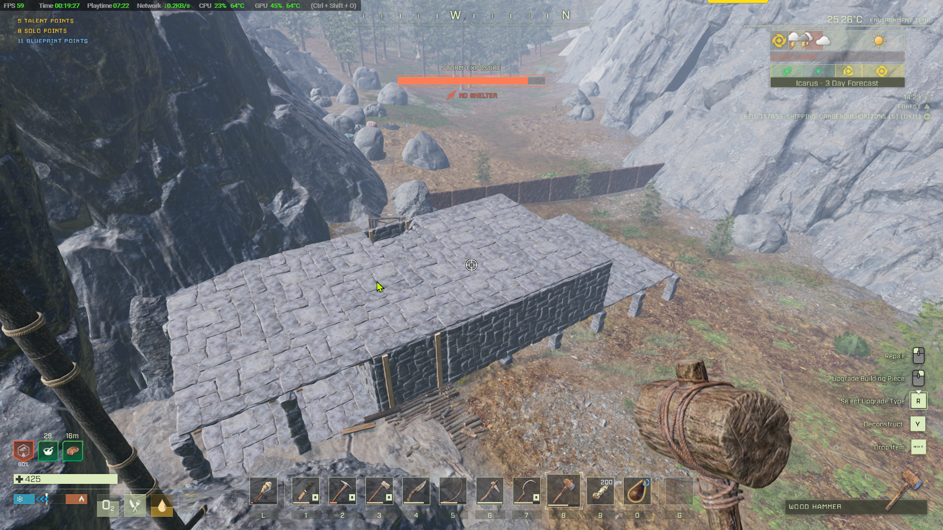 Add a floor at the non-cave end.