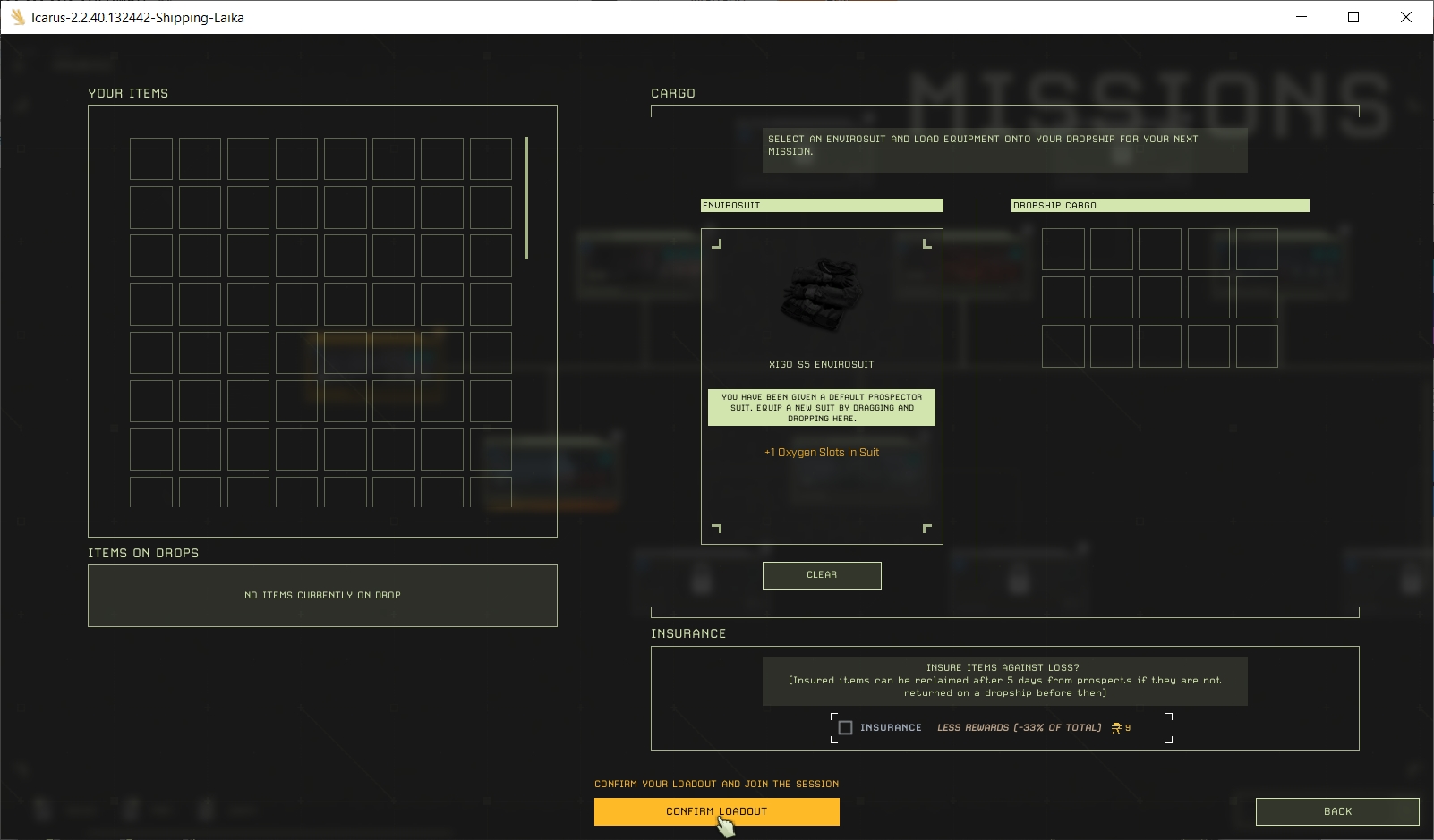 Loadout confirmation