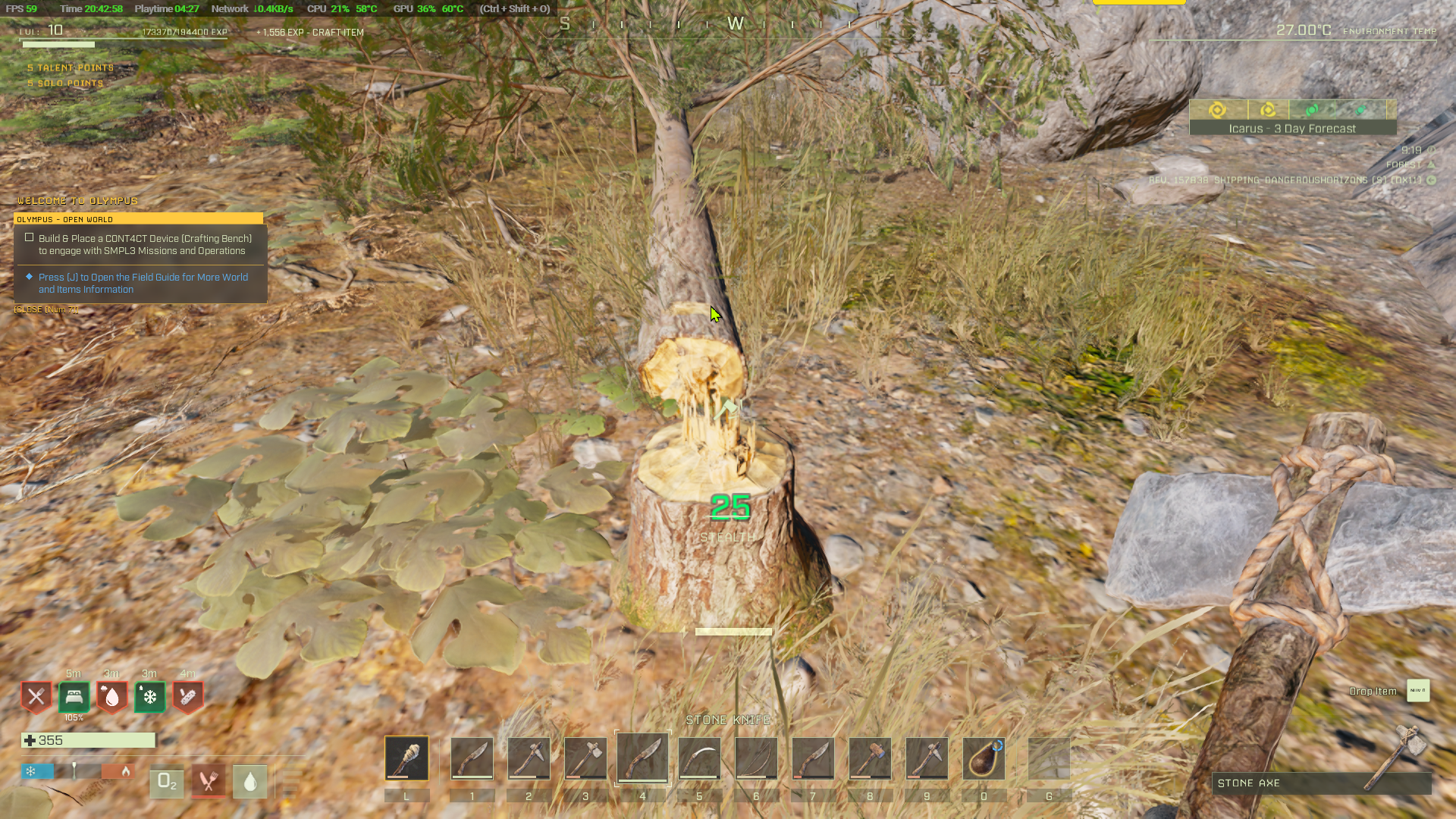Get wood by felling trees