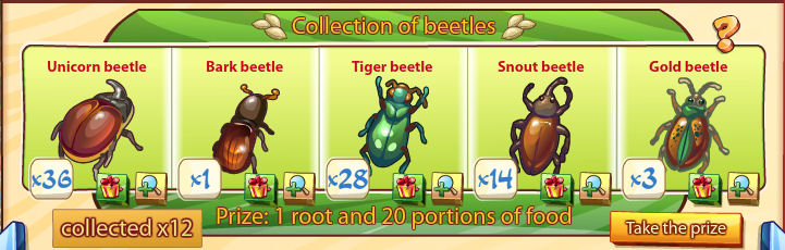 Collection of beetles