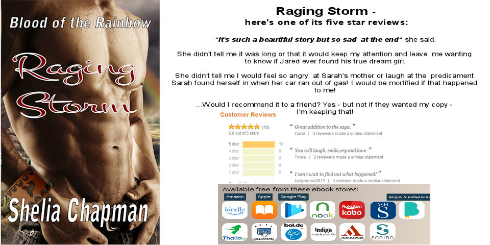 Raging Storm, book 1 of the 'Blood of the Rainbow' trilogy.